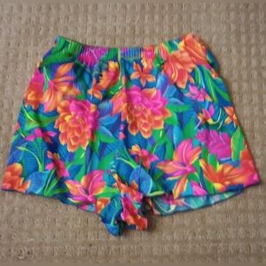 Lands' End Women Vintage floral Hawaiian Swim Shorts